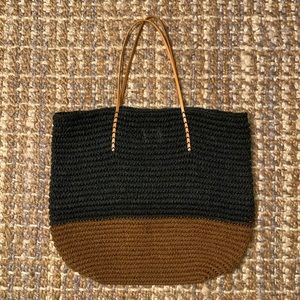Boho Raffia Woven Beach Tote Bag